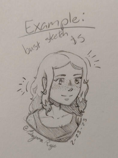 A little bust I did of myself during one of my free classes (2/23/23); would be $5
