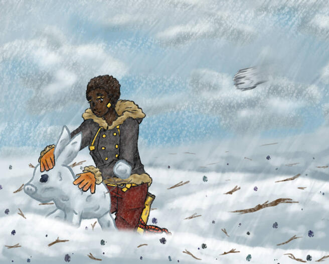 Winter exchange art from a pokemon group that I am in; Would be $47 (background adds 30%, props add 20%)